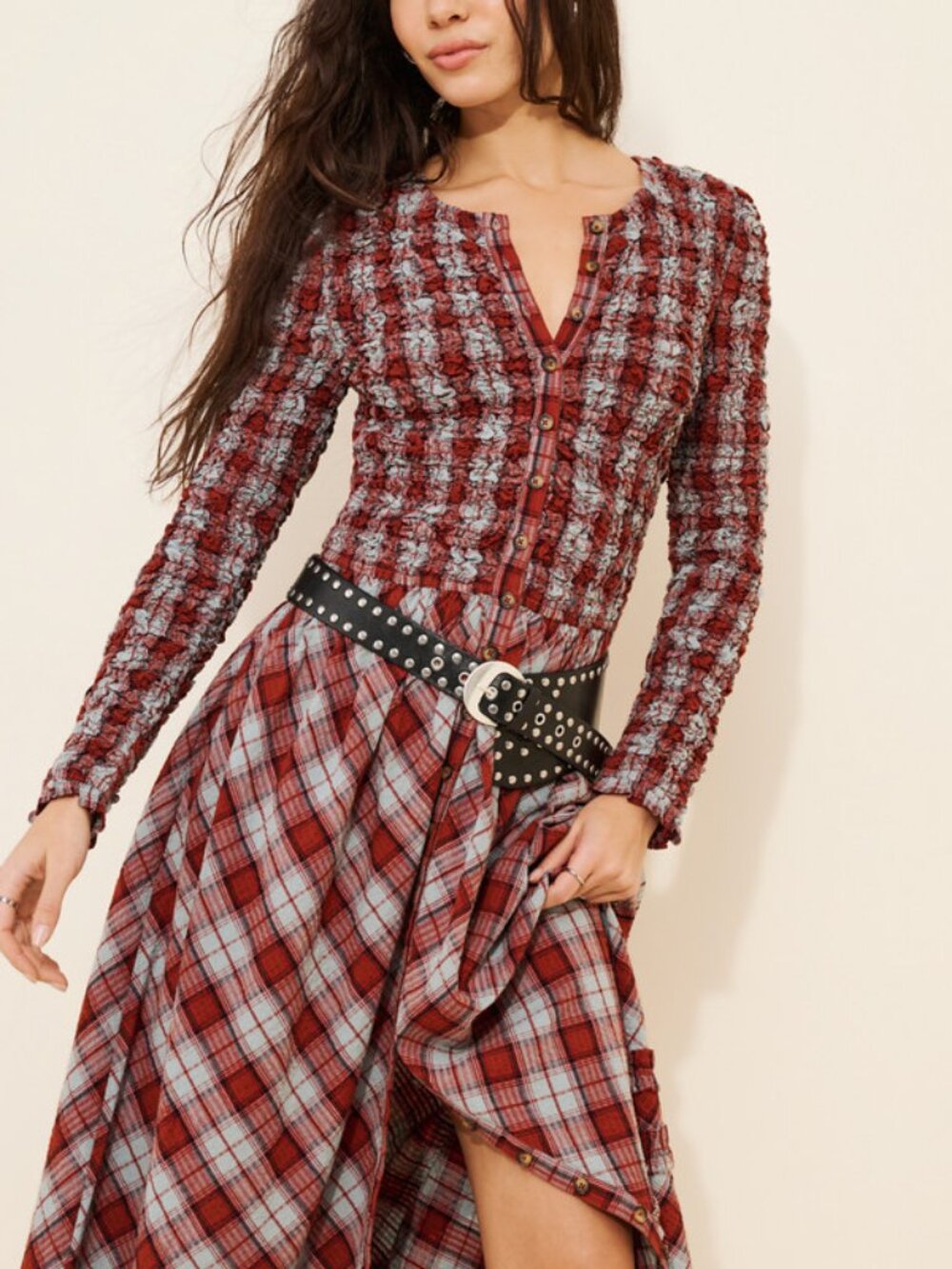 NWT Anthropologie Damson Madder Long-Sleeve Organic Cotton Midi Dress, Size 12 - Picture 2 of 11
